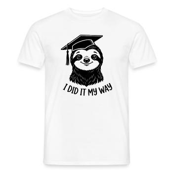 Remise des diplômes Je l’ai fait à ma façon Paresseux - T-shirt homme - blanc - Devant - AI Model Male 178 dark (178cm)
