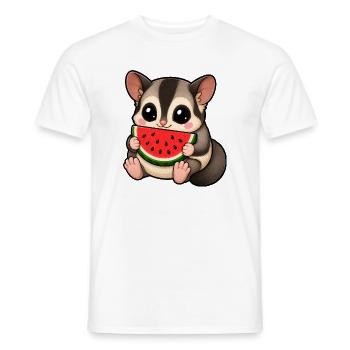 Sugar Glider Cartoon Cute Animal Melon Summer - Men's T-Shirt - white - Front - AI Model Male 178 dark (178cm)