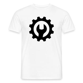 Car Mechanic Gear Wrench - Men's T-Shirt - white - Front - AI Model Male 178 dark (178cm)