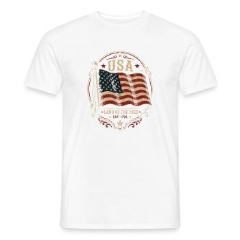 Vintage USA Flag Badge - Men's T-Shirt - white - Front - AI Model Male 178 dark (178cm)
