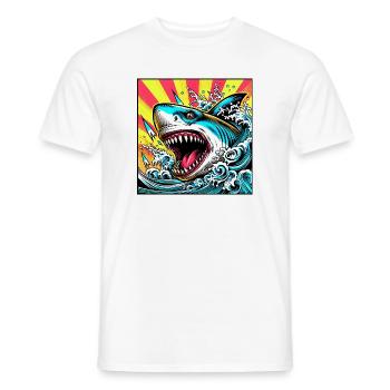 Shark - Men's T-Shirt - white - Front - AI Model Male 178 dark (178cm)