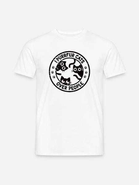 Ich schnurre Katzen über Menschen - Männer T-Shirt - Weiß