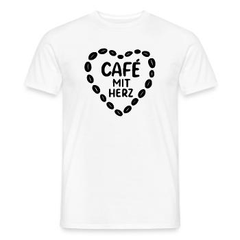Cafe mit herz Kaffee Koffein Kaffeetrinker - Männer T-Shirt - Weiß - Vorne - AI Model Male 178 dark (178cm)
