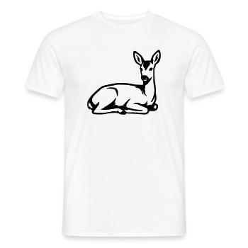 Club de chasse de chasseurs de silhouettes de cerfs Forêt forestière - T-shirt homme - blanc - Devant - AI Model Male 178 dark (178cm)