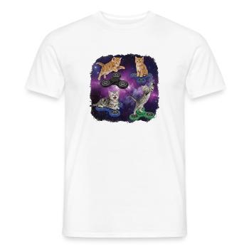Cat with fidget spinner - Men's T-Shirt - white - Front - AI Model Male 178 dark (178cm)