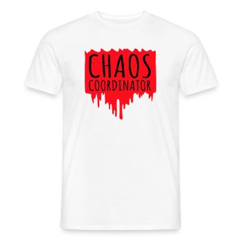 Coordinateur du Chaos Titre drôle Parents Teacher Logo - T-shirt homme - blanc - Devant - AI Model Male 178 dark (178cm)