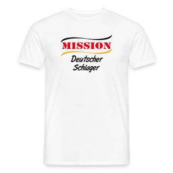Mission Deutscher Schlager - Männer T-Shirt - Weiß - Vorne - AI Model Male 178 dark (178cm)