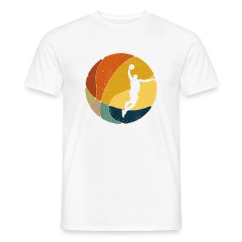 Basket-ball rétro Joueur de basket vintage - T-shirt homme - blanc - Devant - AI Model Male 178 dark (178cm)