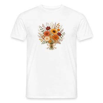 Herbststrauß mit Sonnenblumen & Wildblumen - Männer T-Shirt - Weiß - Vorne - AI Model Male 178 dark (178cm)