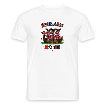 Norway Football Fan Cute Viking Moose Norge Soccer - Men's T-Shirt - white - Front - AI Model Male 178 dark (178cm)