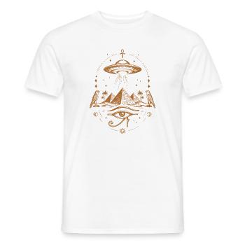 Egyptian UFO Pyramids - Men's T-Shirt - white - Front - AI Model Male 178 dark (178cm)