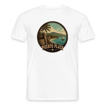 Puerto Plata Vintage Reise Motiv - Männer T-Shirt - Weiß - Vorne - AI Model Male 178 dark (178cm)