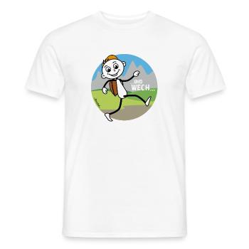 Strichel: Und wech! Lustiges Wander T - Shirt ⛰️ - Männer T-Shirt - Weiß - Vorne - AI Model Male 178 dark (178cm)