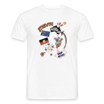 Strewth Australia Drop Bears - Vrai maintenant - T-shirt homme - blanc - Devant - AI Model Male 178 dark (178cm)