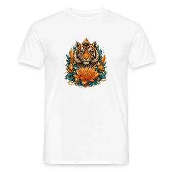 Tigre dans le lotus de cristal - T-shirt homme - blanc - Devant - AI Model Male 178 dark (178cm)