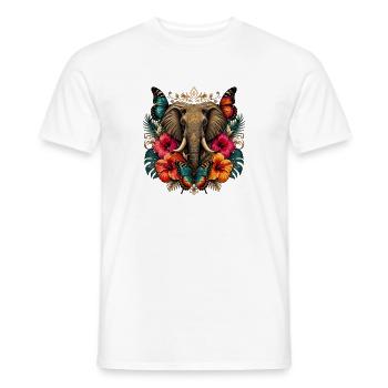 Elefantenornament mit Schmetterlingen - Männer T-Shirt - Weiß - Vorne - AI Model Male 178 dark (178cm)
