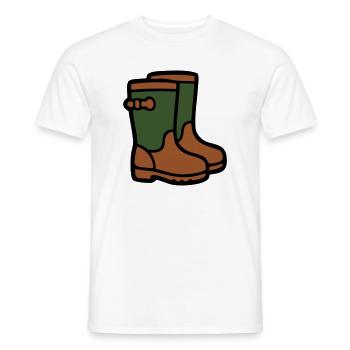 Rubber boots Gardening Muddy weather Rain - Men's T-Shirt - white - Front - AI Model Male 178 dark (178cm)
