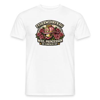 Feuerwehrfrau Prinzessin Rosenkranz - Männer T-Shirt - Weiß - Vorne - AI Model Male 178 dark (178cm)
