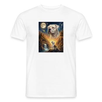 Hurlant à la Lune American Bulldog - T-shirt homme - blanc - Devant - AI Model Male 178 dark (178cm)
