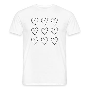 Motif Cœur Noir | Conception minimale - T-shirt homme - blanc - Devant - AI Model Male 178 dark (178cm)