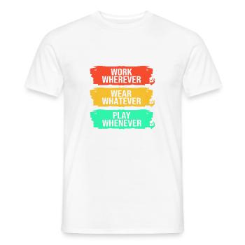 Remote home office - Men's T-Shirt - white - Front - AI Model Male 178 dark (178cm)