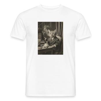 Katze - Männer T-Shirt - Weiß - Vorne - AI Model Male 178 dark (178cm)