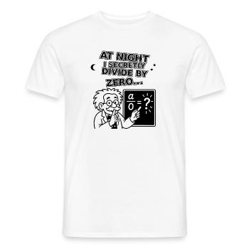 La nuit, je divise secrètement par zéro - T-shirt homme - blanc - Devant - AI Model Male 178 dark (178cm)