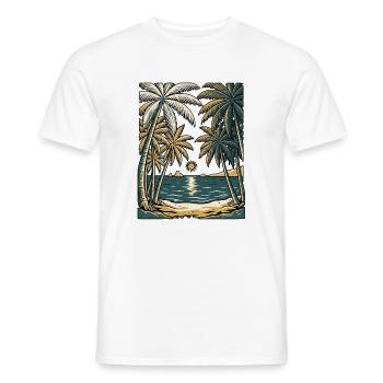 Palm Trees Beach Holidays - Men's T-Shirt - white - Front - AI Model Male 178 dark (178cm)