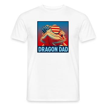 Patriotic Dragon Dad, Funny Bearded Dragon Pa - Men's T-Shirt - white - Front - AI Model Male 178 dark (178cm)