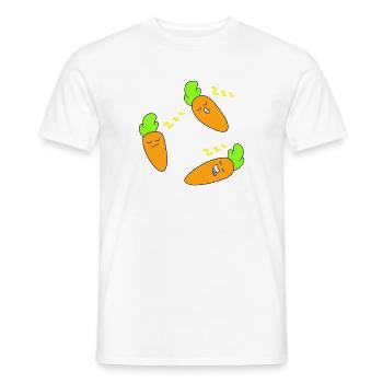 Carotte face endormie - T-shirt homme - blanc - Devant - AI Model Male 178 dark (178cm)