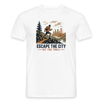Trailrunning – Entfliehe der Stadt. Los geht's - Männer T-Shirt - Weiß - Vorne - AI Model Male 178 dark (178cm)