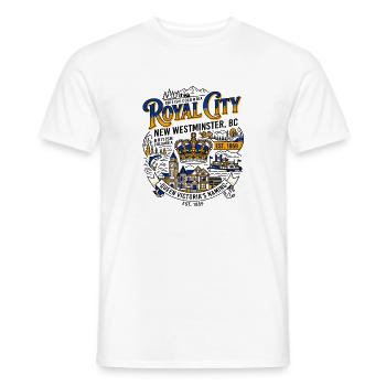 Royal City, New Westminster, Colombie-Britannique, Canada - T-shirt homme - blanc - Devant - AI Model Male 178 dark (178cm)