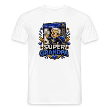 Super Grand-père Argent sur la porte d’entrée - Grand-père super-héros - T-shirt homme - blanc - Devant - AI Model Male 178 dark (178cm)