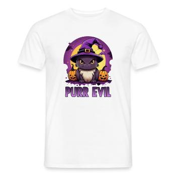 Motif d’Halloween du chat chibi de Kawaii | Manga d’anime - T-shirt homme - blanc - Devant - AI Model Male 178 dark (178cm)