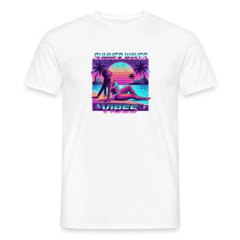 Retro-Sommer-Vibes - Männer T-Shirt - Weiß - Vorne - AI Model Male 178 dark (178cm)