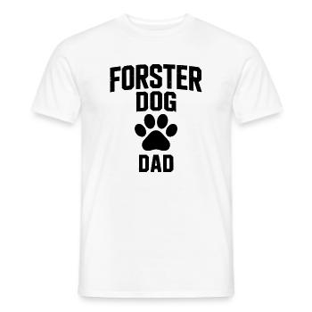 Papa de chien en famille d’accueil - Cadeau adopté par un chien - T-shirt homme - blanc - Devant - AI Model Male 178 dark (178cm)