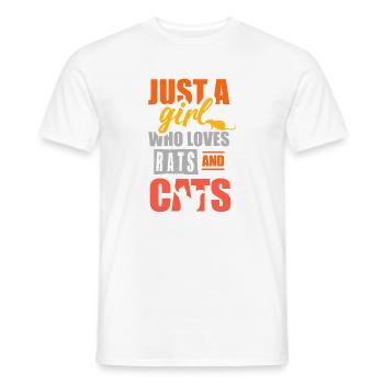 Simplement une fille qui aime les rats et les chats - T-shirt homme - blanc - Devant - AI Model Male 178 dark (178cm)