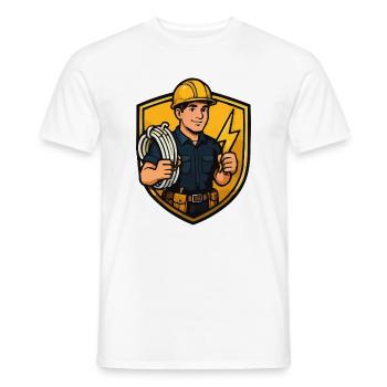 Bauarbeiter Blitz-Symbol - Männer T-Shirt - Weiß - Vorne - AI Model Male 178 dark (178cm)