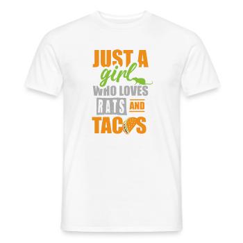 Einfach ein Mädchen, das Ratten und Tacos liebt - Männer T-Shirt - Weiß - Vorne - AI Model Male 178 dark (178cm)
