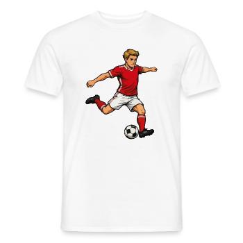 Les footballeurs en saut - T-shirt homme - blanc - Devant - AI Model Male 178 dark (178cm)