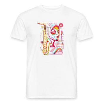 Saxophoniste - T-shirt homme - blanc - Devant - AI Model Male 178 dark (178cm)