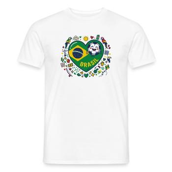 Brasilien Herzball Fußballfreude - Männer T-Shirt - Weiß - Vorne - AI Model Male 178 dark (178cm)