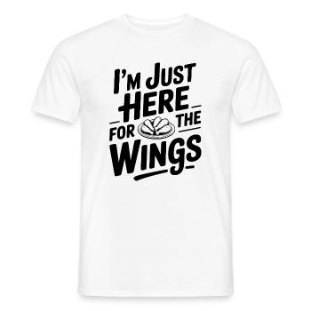 Je suis juste là pour les ailes - T-shirt homme - blanc - Devant - AI Model Male 178 dark (178cm)