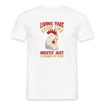 Élevage de coqs, volaille, poulet - T-shirt homme - blanc - Devant - AI Model Male 178 dark (178cm)