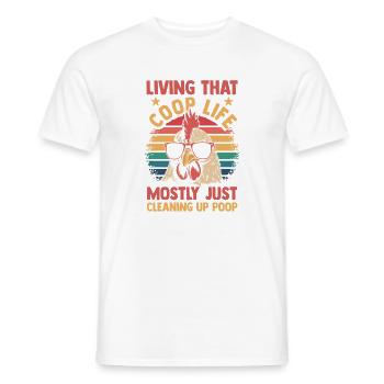 Élevage de coqs, volaille, poulet - T-shirt homme - blanc - Devant - AI Model Male 178 dark (178cm)