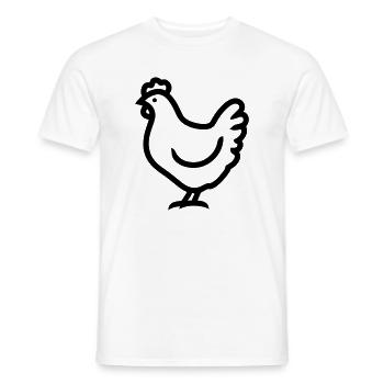 chicken - Men's T-Shirt - white - Front - AI Model Male 178 dark (178cm)