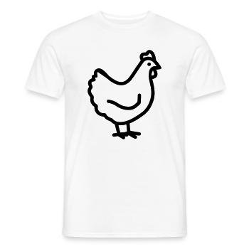 chicken - Men's T-Shirt - white - Front - AI Model Male 178 dark (178cm)
