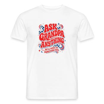 Demandez n’importe quoi à Grand-père – Faute de frappe rétro - T-shirt homme - blanc - Devant - AI Model Male 178 dark (178cm)