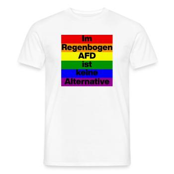 IM REGENBOGEN AFD IST KEINE ALTERNATIVE  - Männer T-Shirt - Weiß - Vorne - AI Model Male 178 dark (178cm)