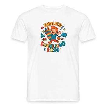 Endlich Schulkind 2026 – Erstes Schuljahr - Männer T-Shirt - Weiß - Vorne - AI Model Male 178 dark (178cm)